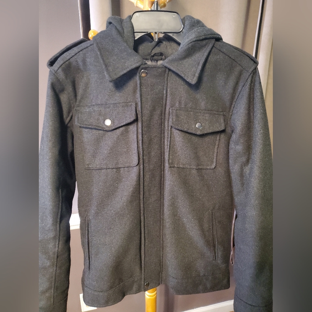 Men's Black Wool Quilted Jacket